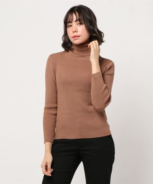 natural couture（ナチュラルクチュール）の「便利なもちもちリブタートル（ニット/セーター・レディース・アイボリー/ボルドー/ブラウン/ブラック/ベージュ・FREE）」の9枚目の写真