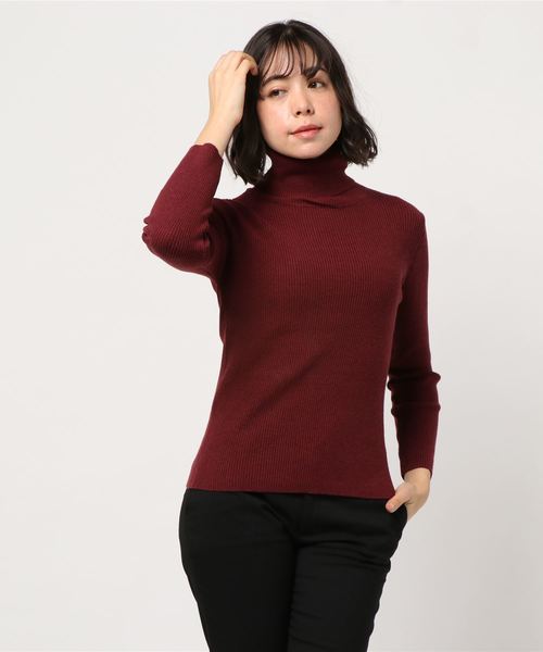 natural couture（ナチュラルクチュール）の「便利なもちもちリブタートル（ニット/セーター・レディース・アイボリー/ボルドー/ブラウン/ブラック/ベージュ・FREE）」の8枚目の写真