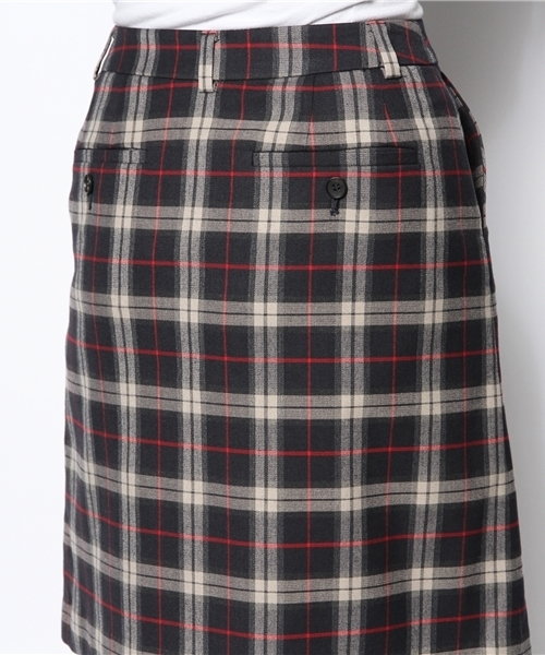 ELFORBR（エルフォーブル）の「チェックＡラインスカート（スカート・レディース・グリーン/ネイビー・38/36）」の6枚目の写真