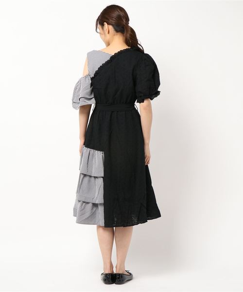 Swankiss(スワンキス)の「HS gingham cotton O/P(ワンピース・レディース・ホワイト/ブラック/ブラック×ブラック/ホワイト×ピンク・FREE)」の6枚目の写真