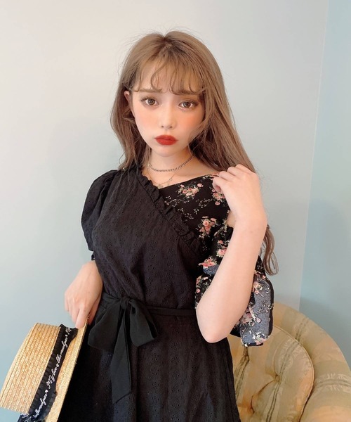 Swankiss(スワンキス)の「HS gingham cotton O/P(ワンピース・レディース・ホワイト/ブラック/ブラック×ブラック/ホワイト×ピンク・FREE)」の17枚目の写真