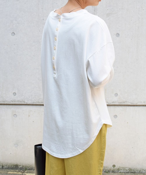 Marient（マリエント）の「バックヘンリーカットＰＯ/プルオーバー（Tシャツ/カットソー・レディース・ライトグリーン/ホワイト・FREE）」の2枚目の写真