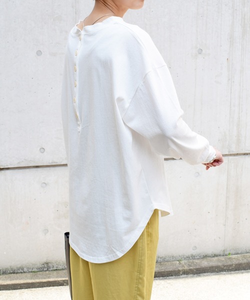 Marient（マリエント）の「バックヘンリーカットＰＯ/プルオーバー（Tシャツ/カットソー・レディース・ライトグリーン/ホワイト・FREE）」の14枚目の写真