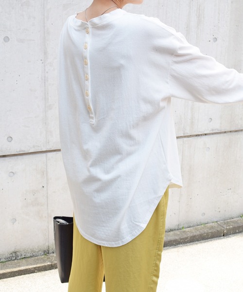 Marient（マリエント）の「バックヘンリーカットＰＯ/プルオーバー（Tシャツ/カットソー・レディース・ライトグリーン/ホワイト・FREE）」の9枚目の写真