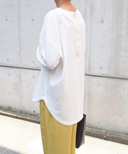 Marient（マリエント）の「バックヘンリーカットＰＯ/プルオーバー（Tシャツ/カットソー・レディース・ライトグリーン/ホワイト・FREE）」の21枚目の写真