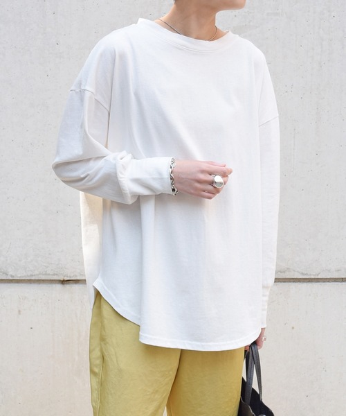 Marient（マリエント）の「バックヘンリーカットＰＯ/プルオーバー（Tシャツ/カットソー・レディース・ライトグリーン/ホワイト・FREE）」の6枚目の写真