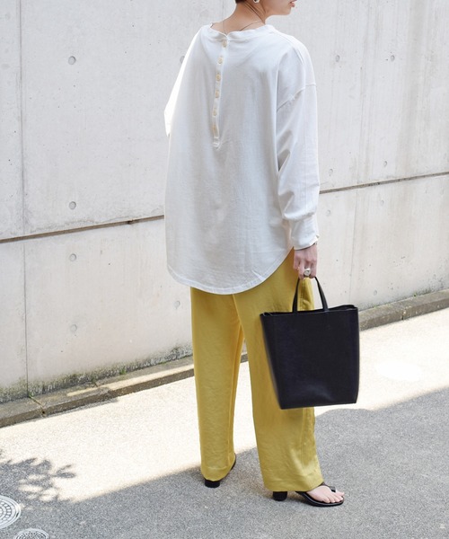 Marient（マリエント）の「バックヘンリーカットＰＯ/プルオーバー（Tシャツ/カットソー・レディース・ライトグリーン/ホワイト・FREE）」の17枚目の写真