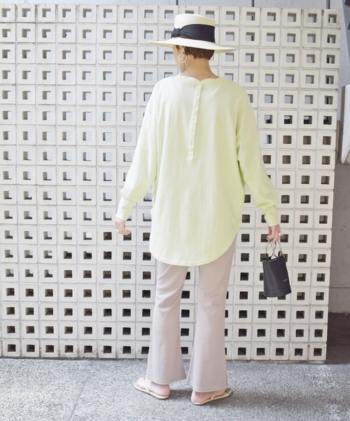 Marient（マリエント）の「バックヘンリーカットＰＯ/プルオーバー（Tシャツ/カットソー・レディース・ライトグリーン/ホワイト・FREE）」の18枚目の写真