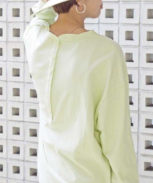 Marient（マリエント）の「バックヘンリーカットＰＯ/プルオーバー（Tシャツ/カットソー・レディース・ライトグリーン/ホワイト・FREE）」の13枚目の写真