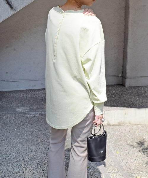 Marient（マリエント）の「バックヘンリーカットＰＯ/プルオーバー（Tシャツ/カットソー・レディース・ライトグリーン/ホワイト・FREE）」の20枚目の写真