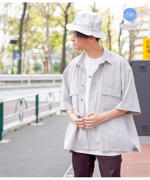 JUNRED（ジュンレッド）の「ピンストライプモンスタービッグシャツ（シャツ/ブラウス・メンズ・ホワイト/ライトグレー/ベージュ・M/L）」の20枚目の写真