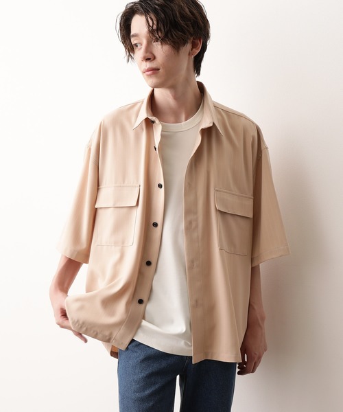 JUNRED（ジュンレッド）の「ピンストライプモンスタービッグシャツ（シャツ/ブラウス・メンズ・ホワイト/ライトグレー/ベージュ・M/L）」の8枚目の写真