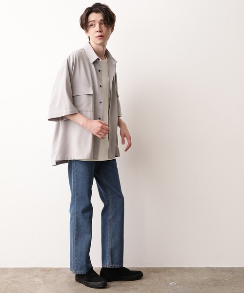 JUNRED（ジュンレッド）の「ピンストライプモンスタービッグシャツ（シャツ/ブラウス・メンズ・ホワイト/ライトグレー/ベージュ・M/L）」の18枚目の写真