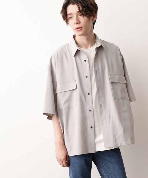 JUNRED（ジュンレッド）の「ピンストライプモンスタービッグシャツ（シャツ/ブラウス・メンズ・ホワイト/ライトグレー/ベージュ・M/L）」の17枚目の写真