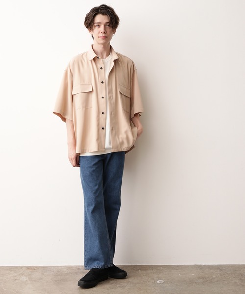 JUNRED（ジュンレッド）の「ピンストライプモンスタービッグシャツ（シャツ/ブラウス・メンズ・ホワイト/ライトグレー/ベージュ・M/L）」の10枚目の写真