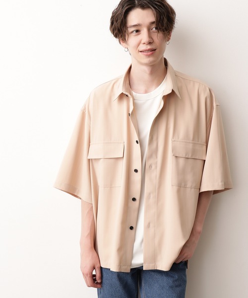 JUNRED（ジュンレッド）の「ピンストライプモンスタービッグシャツ（シャツ/ブラウス・メンズ・ホワイト/ライトグレー/ベージュ・M/L）」の15枚目の写真