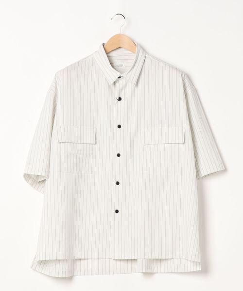 JUNRED（ジュンレッド）の「ピンストライプモンスタービッグシャツ（シャツ/ブラウス・メンズ・ホワイト/ライトグレー/ベージュ・M/L）」の7枚目の写真