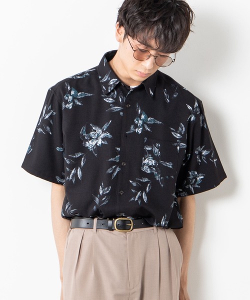 WEGO(ウィゴー)の「WEGO/ダークフラワー半袖シャツ(シャツ/ブラウス・メンズ・その他3/その他2/その他1/その他5/その他4・LARGE/MEDIUM)」の4枚目の写真