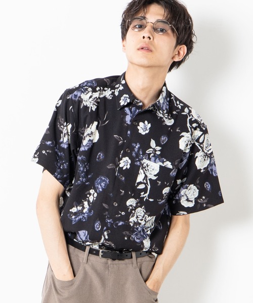 WEGO(ウィゴー)の「WEGO/ダークフラワー半袖シャツ(シャツ/ブラウス・メンズ・その他3/その他2/その他1/その他5/その他4・LARGE/MEDIUM)」の5枚目の写真
