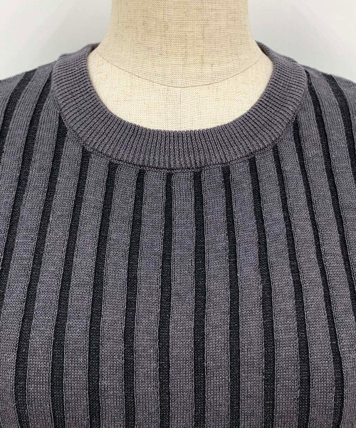 PICCIN（ピッチン）の「綿麻リブトップス（ニット/セーター・レディース・ベージュ/オフホワイト/グレー・M）」の7枚目の写真