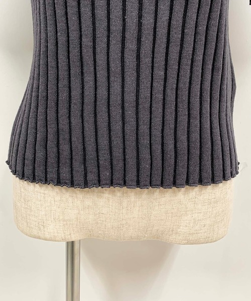 PICCIN（ピッチン）の「綿麻リブトップス（ニット/セーター・レディース・ベージュ/オフホワイト/グレー・M）」の10枚目の写真