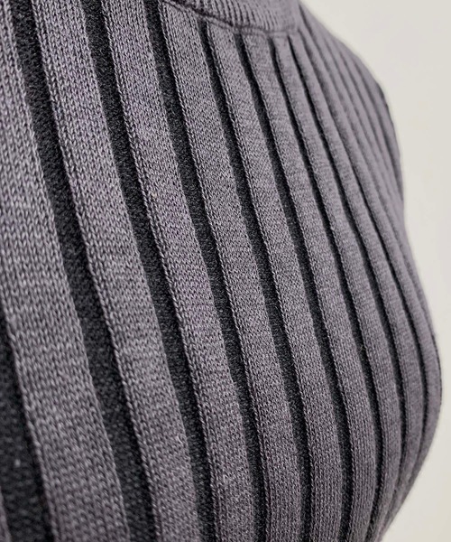 PICCIN（ピッチン）の「綿麻リブトップス（ニット/セーター・レディース・ベージュ/オフホワイト/グレー・M）」の8枚目の写真