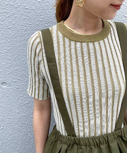 PICCIN（ピッチン）の「綿麻リブトップス（ニット/セーター・レディース・ベージュ/オフホワイト/グレー・M）」の19枚目の写真