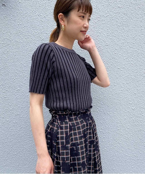 PICCIN（ピッチン）の「綿麻リブトップス（ニット/セーター・レディース・ベージュ/オフホワイト/グレー・M）」の13枚目の写真