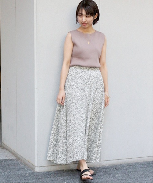 イエナ IENA 20SS フラワープリント ヘムラインフレアスカート
