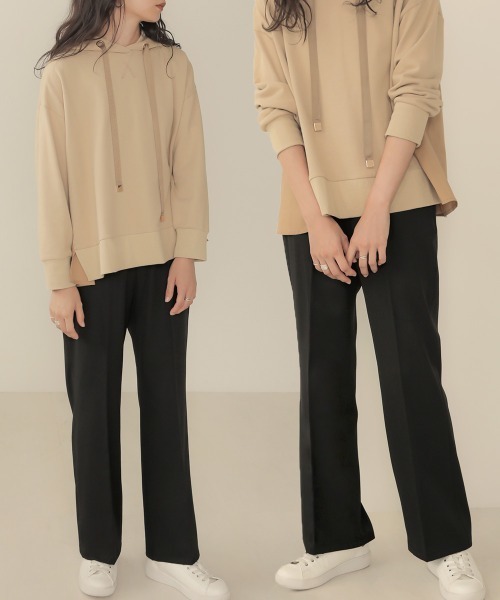 Bab（バブ）の「センタープレスセミフレアパンツ（その他パンツ・レディース・ベージュ/パープル/ブラック・38）」の2枚目の写真