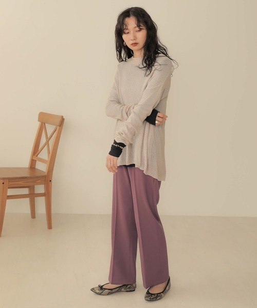 Bab（バブ）の「センタープレスセミフレアパンツ（その他パンツ・レディース・ベージュ/パープル/ブラック・38）」の14枚目の写真