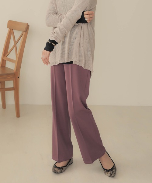 Bab（バブ）の「センタープレスセミフレアパンツ（その他パンツ・レディース・ベージュ/パープル/ブラック・38）」の15枚目の写真