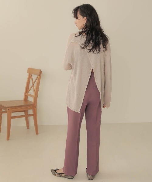 Bab（バブ）の「センタープレスセミフレアパンツ（その他パンツ・レディース・ベージュ/パープル/ブラック・38）」の20枚目の写真