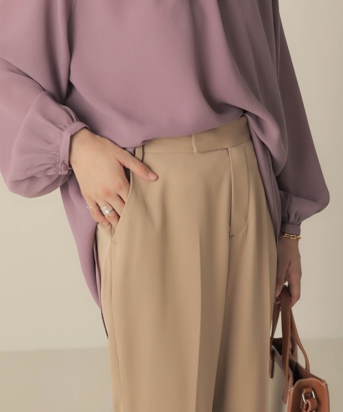 Bab（バブ）の「センタープレスセミフレアパンツ（その他パンツ・レディース・ベージュ/パープル/ブラック・38）」の22枚目の写真