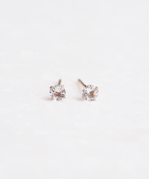 sowi(ソーイ)の「K10 誕生石 天然石 スタッド ピアス 全8種類(ピアス(両耳用)・レディース・ホワイト/ライトブルー/パープル/オフホワイト/イエロー/ブルー/ライトグリーン/ワインレッド・フリ-)」の20枚目の写真