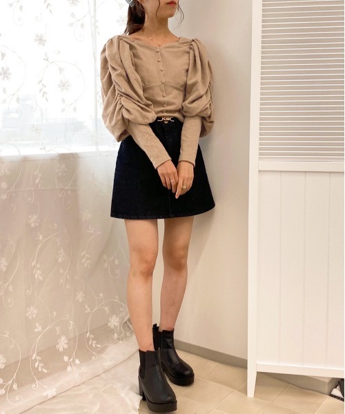 apres jour（アプレジュール）の「袖コンシャススクエアネックトップス【ZOZOTOWN限定アイテム】（Tシャツ/カットソー・レディース・ブラック/ベージュ/アイボリー・X-LARGE/フリー）」の15枚目の写真