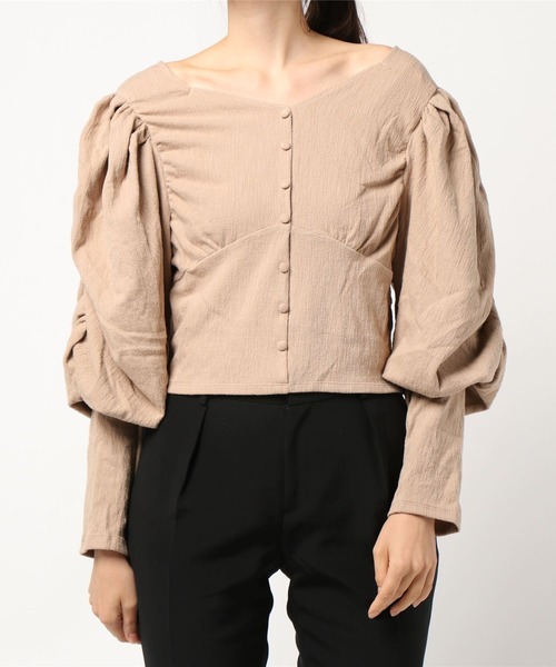 apres jour（アプレジュール）の「袖コンシャススクエアネックトップス【ZOZOTOWN限定アイテム】（Tシャツ/カットソー・レディース・ブラック/ベージュ/アイボリー・X-LARGE/フリー）」の18枚目の写真