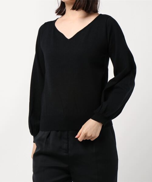 dazzlin（ダズリン）の「ハートネックボリュームスリーブトップス（ニット/セーター・レディース・ブラック/パープル/ブラウン/オフホワイト/モカ・FREE）」の12枚目の写真