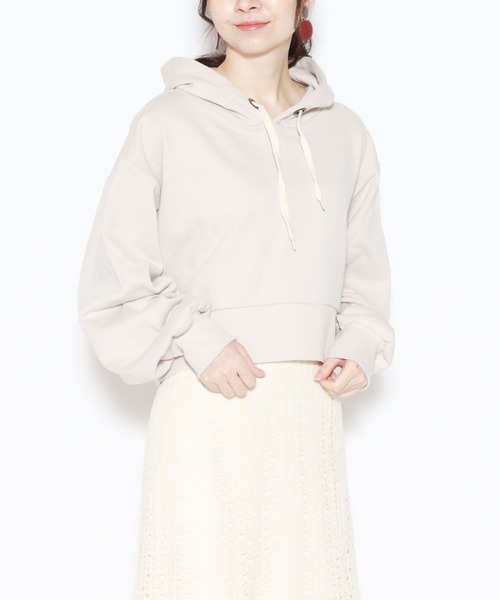 archives（アルシーヴ）の「裏毛ショートプルオーバー（パーカー・レディース・ブラウン/ベージュ/ブルー/アイボリー・MEDIUM）」の2枚目の写真