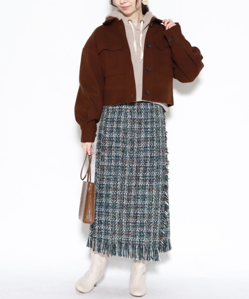 archives（アルシーヴ）の「裏毛ショートプルオーバー（パーカー・レディース・ブラウン/ベージュ/ブルー/アイボリー・MEDIUM）」の9枚目の写真