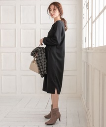 裏起毛ストレートシルエットワンピース