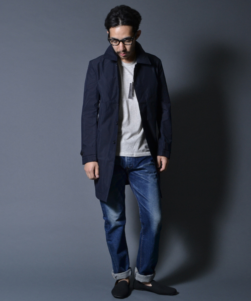 COMMONWARE AMERICAN RAG CIE&Magine（コモンウェアアメリカンラグシーアンド マージン）の「AMERICAN RAG CIE&Magine COMMONWARE 3ピースコットンステンカラーコート 114-AMG-1434-621AMG（ステンカラーコート・メンズ・ベージュ/ネイビー・44）」の18枚目の写真