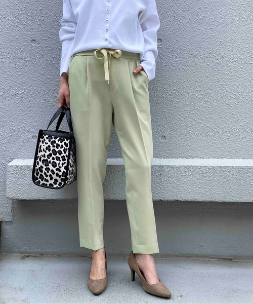 DIARIUM（ディアリウム）の「ウエストリボンテーパードパンツ（その他パンツ・レディース・ピンク/グリーン・M）」の2枚目の写真