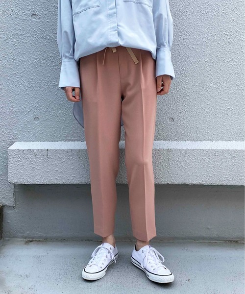 DIARIUM（ディアリウム）の「ウエストリボンテーパードパンツ（その他パンツ・レディース・ピンク/グリーン・M）」の12枚目の写真