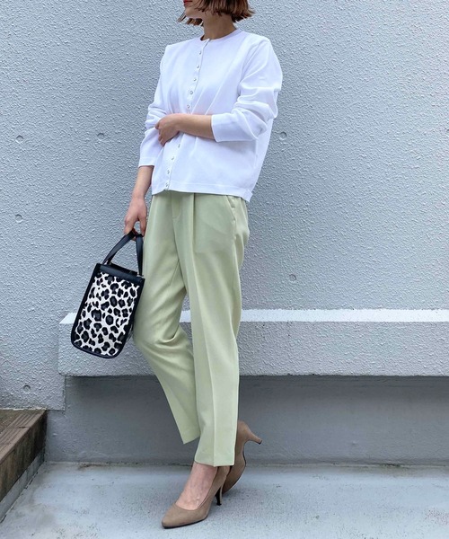 DIARIUM（ディアリウム）の「ウエストリボンテーパードパンツ（その他パンツ・レディース・ピンク/グリーン・M）」の7枚目の写真