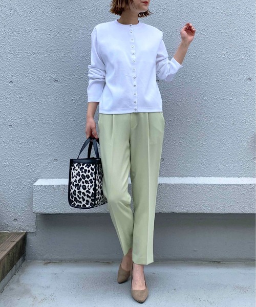 DIARIUM（ディアリウム）の「ウエストリボンテーパードパンツ（その他パンツ・レディース・ピンク/グリーン・M）」の6枚目の写真