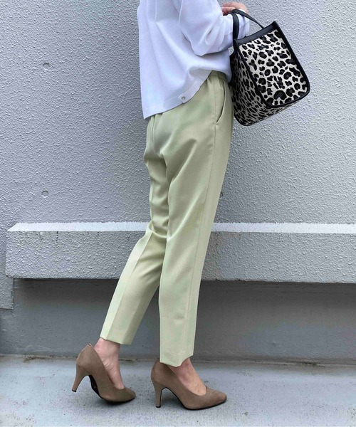 DIARIUM（ディアリウム）の「ウエストリボンテーパードパンツ（その他パンツ・レディース・ピンク/グリーン・M）」の4枚目の写真