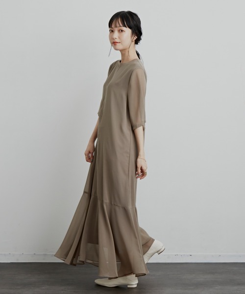 Aunt Marie's（アントマリーズ）の「シアーフレアラインワンピース / AUNT MARIE'S（ワンピース・レディース・ブラック/ブルー/モカ・FREE）」の17枚目の写真