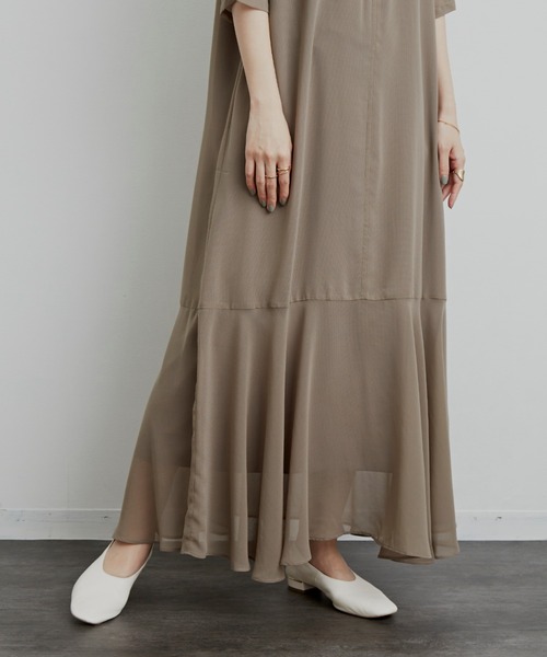 Aunt Marie's（アントマリーズ）の「シアーフレアラインワンピース / AUNT MARIE'S（ワンピース・レディース・ブラック/ブルー/モカ・FREE）」の21枚目の写真