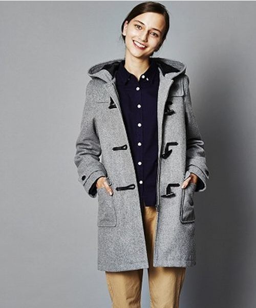 GIORDANO（ジョルダーノ）の「[GIORDANO]メルトンダッフルコート（ダッフルコート・レディース・ブラック/グレー/ベージュ・MEDIUM/LARGE）」の2枚目の写真